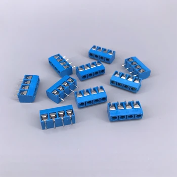 

10 pcs 4 Pin Screw Blue and Green PCB Terminal Block Connector 5mm Pitch