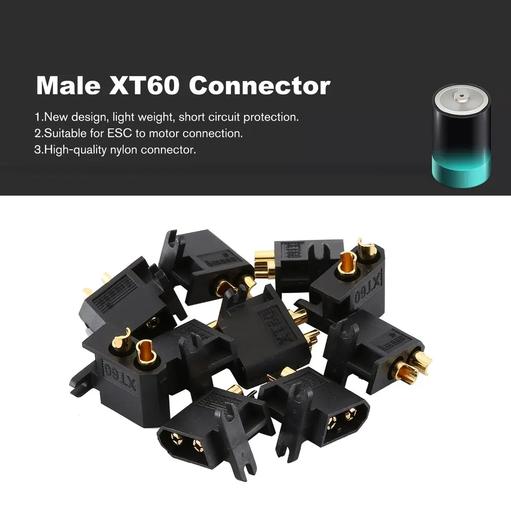 

10Pcs Amass Vertical Fixture XT60 Plug Male XT60 Connector with Mounting Bracket For RC Drone Scooter Car Parts