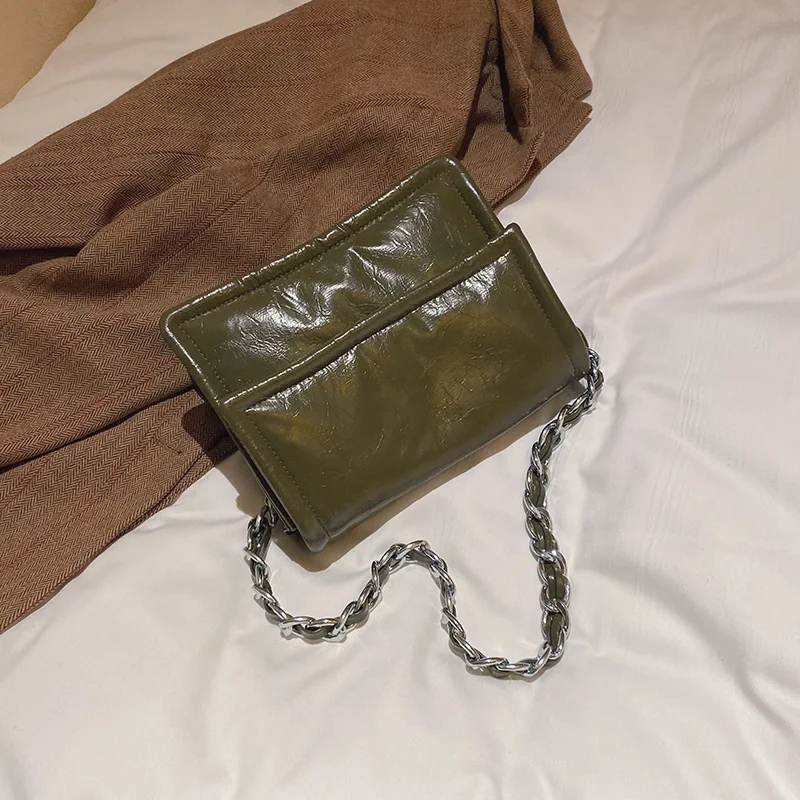 Винтажная модная женская сумка, новинка, высокое качество, искусственная кожа, женская дизайнерская сумка на цепочке, сумка через плечо - Цвет: green