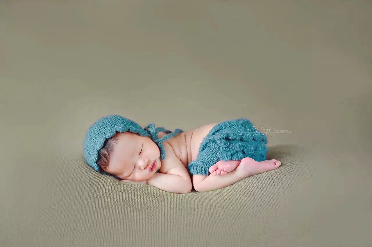 

AliExpress New Style Photography for Children Clothing Newborns Photo Shoot zao xing tan Pure Color Knitted Yarn