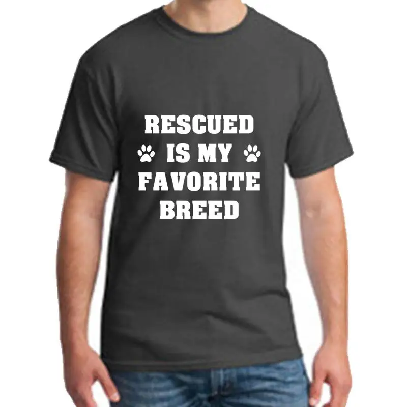 

fashion Rescused Is My Favorite Breed t-shirt plus sizes s-97xl cotton Animal Leisure men's t shirt tee