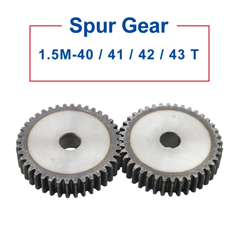 1 Piece 1.5M Spur Gear 40/41/42/43 Teeth 12 mm Process Hole Gear Wheel Low Carbon Steel Material