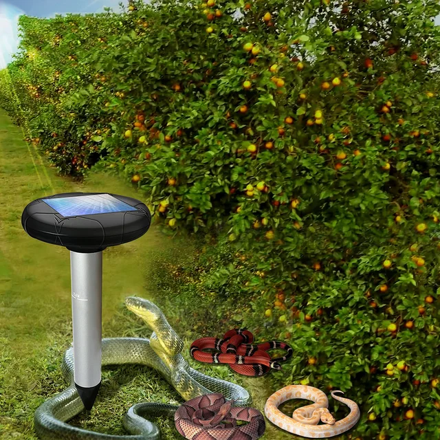 Tartós Kültéri Vízálló Napenergia -Ultrahangos Hullámú Vakondi Egér Patkány Rezellel Diszpeller - Image 3