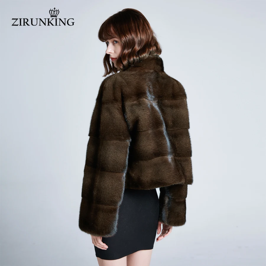 ZIRUNKING/Новинка года; женское меховое пальто из натуральной норки; теплое натуральное съемное пальто из натурального меха; женские модные зимние парки; ZC1926
