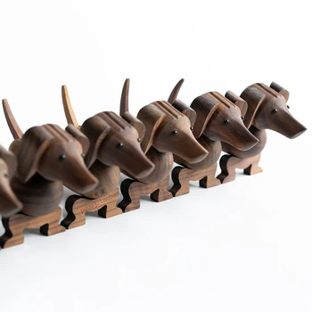 

Handmade Wooden Dachshund Dog Figures Kids Room Bedroom Living Room Home Decoration Accessories Ornaments Holiday Gift Toys
