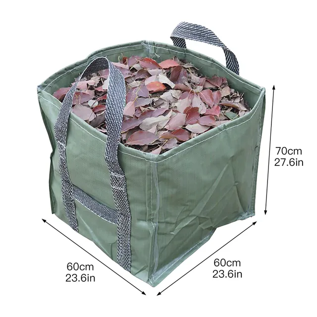 Tároló Levelek Kollekció Táska Zöld Pp 60*60*70 Cm Többcélú Nagy Kapacitás Tartós Összecsukható Kerti Szemetes Táskák - Image 2