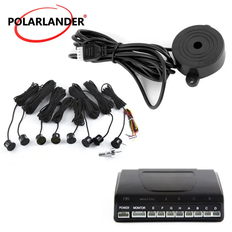 

Car Parking Sensor 8 Sensors Reverse Backup Radar Parking Assist System For Front Rear auto vehicle buzzer sound 8 colors