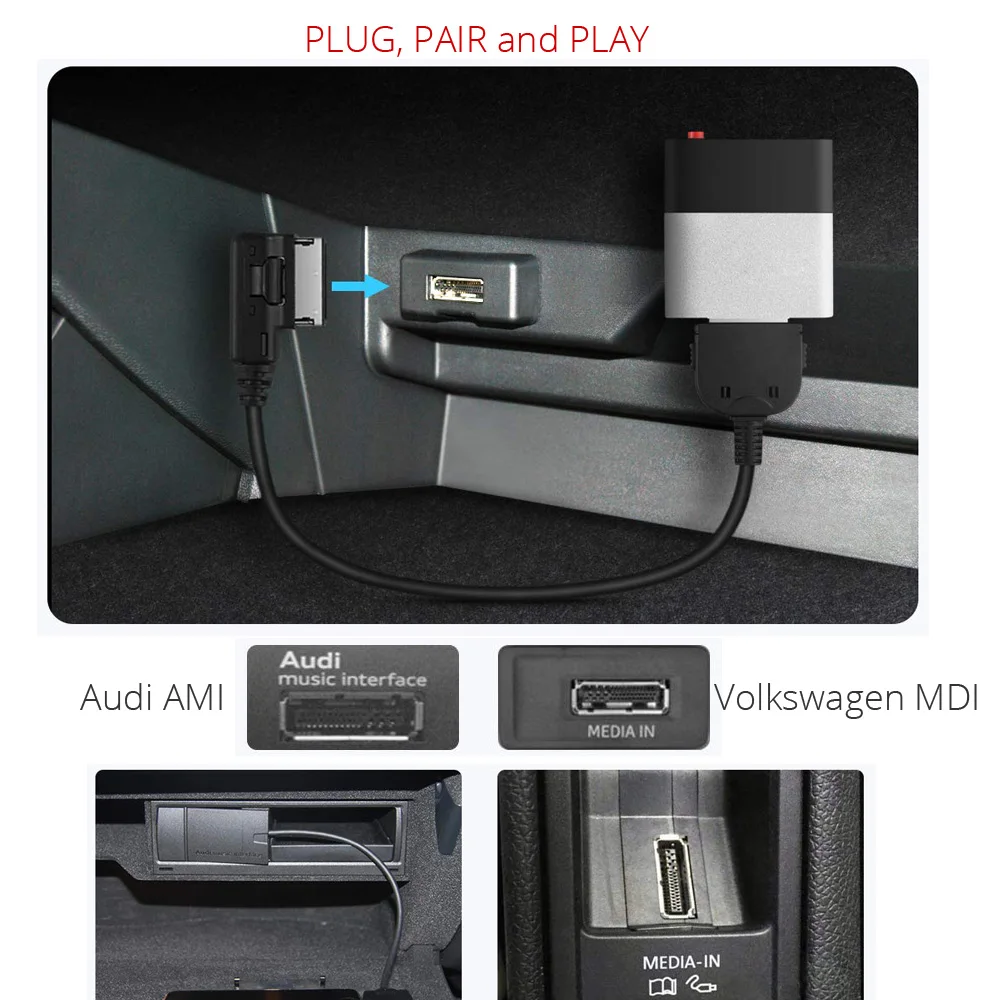 Bluetooth AUX кабель адаптер для Audi AMI MMI интерфейс Volkswagen MDI Airdual Mercedes с 30 контактным