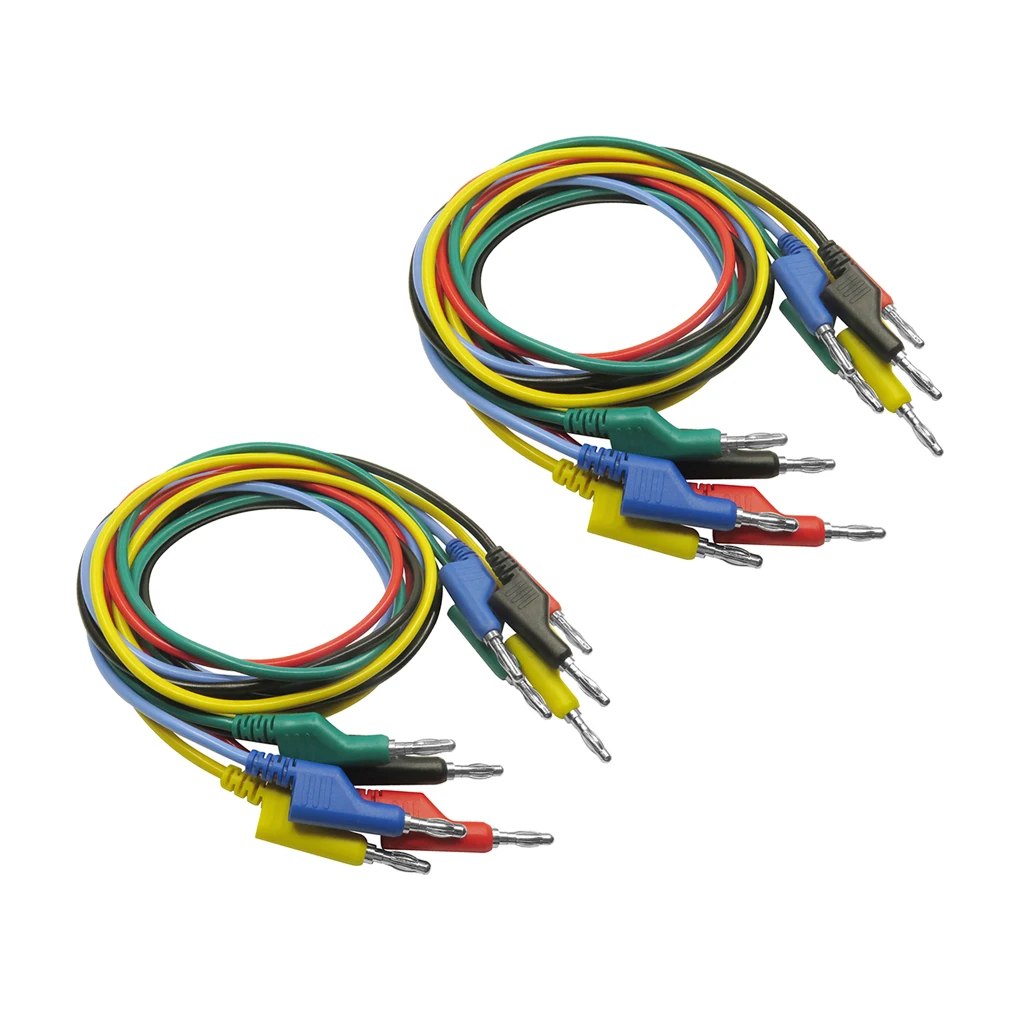 Dual 4mm Banana Plug Male Jack Silicone Test Cable 1Meter/39inch - Pack of 10
