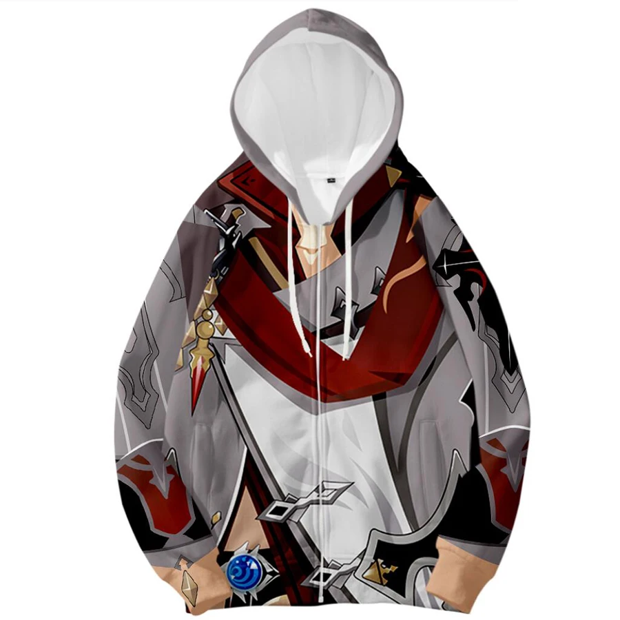 Genshin Impact 3D Print Zip Up / ĵ Ƽ  Kaeya Alberch ڽ  ĵ   Ʈ Ʈ ѿ