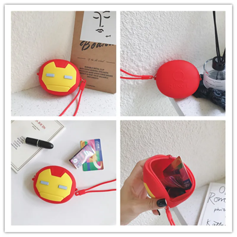 Мини-сумка для наушников с мультяшным аниме железный человек мягкие силиконовые