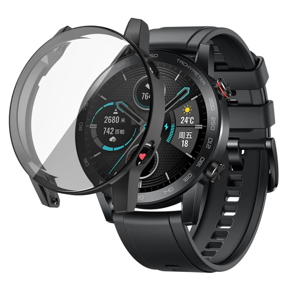 Чехол из ТПУ для HONOR Magic Watch 2 46 мм с гальваническим покрытием TPU мягкая рамка 6