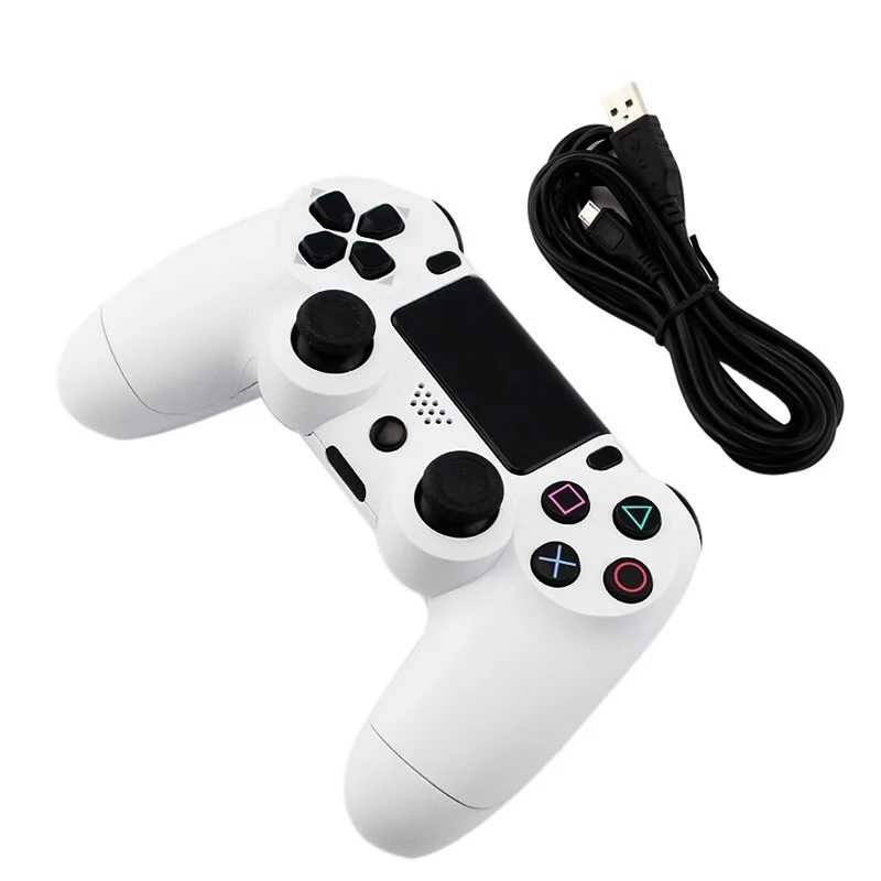 Беспроводной/проводной геймпад для PS4 контроллер Bluetooth контроллер для PS4 Геймпад подходит для PS3 для Dualshock 4 Вибрационный джойстик - Цвет: Wired White