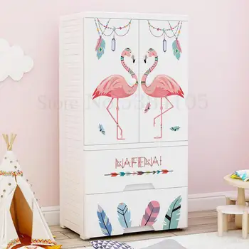 

Thickened Plastic Double-door Household Drawer Receiving Cabinet For Children Storage Cabinet Baby Wardrobe Cleaning Box