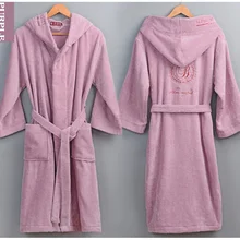 Женский халат, хлопок, зимние купальные халаты с капюшоном, женские махровые полотенца, теплые банные халаты для дома, отеля, спа, свадьбы, невесты, Халат