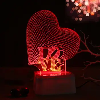 

Table Lamp Desk Light Night Light Creative Cute Bright Modern Heart 3D USB Charging Decoration Art Kid Atmosphere Touch Control