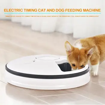 

6 Grids Automatic Pet Timing Feeder Music Remind Electric Food Dispenser 6 Grids 24 Hour Pre-set Dog Cat Supplies