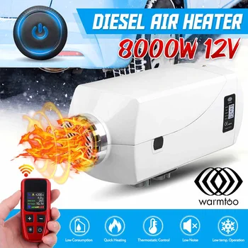

Metal Cover Car Heater 12V 8kw With Receiver LCD Monitor RC Air Diesels Heater 2 Air Outlet Vent for RV, Motorhome Trailer Truck
