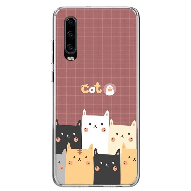 Cat Bear Totally Brighten Cover Phone Case for Huawei P30 P20 Mate 30 20 10 Pro P10 Lite P Smart Z+ Coque Shell Capa