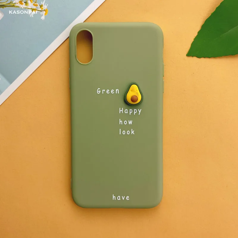 3D милый чехол для телефона с авокадо персиком для iPhone 11 Pro XS MAX XR X, мягкий чехол карамельного цвета с динозавром для iPhone 7, 6, 6 s, 8 Plus, чехол - Цвет: style2