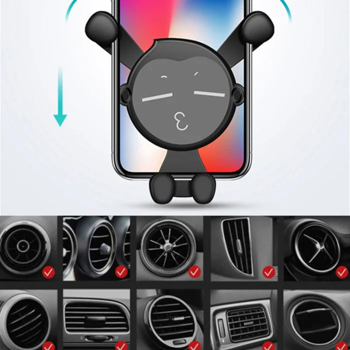 Автомобильный держатель для телефона Gravity Phone Mount для автомобильных вентиляционных отверстий с мультипликационным поворотом на все градусов навигационный кронштейн NC99