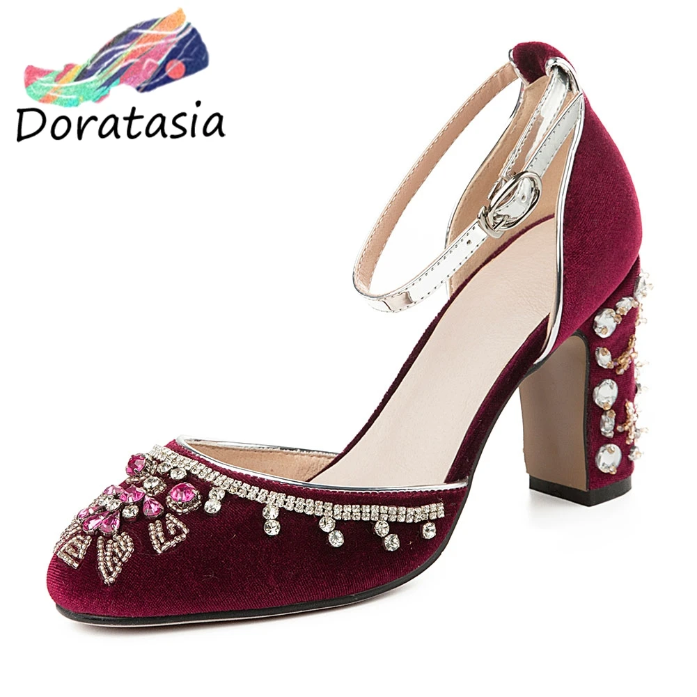 

DORATASIA Fashion Crystal Decorating Sandals New Brand Design Leather Insole Sandals Women Summer High Heels Date Shoes Woman
