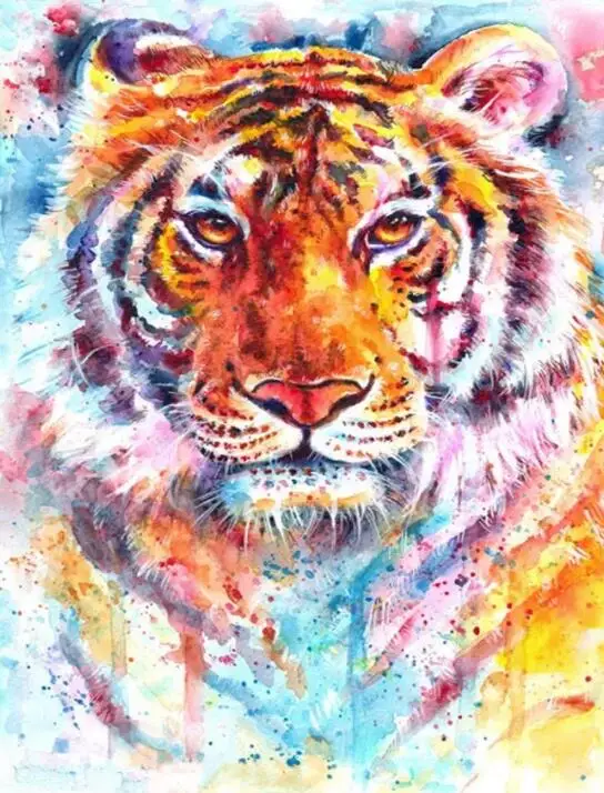tiger and cat Diamond Painting Cross Stitch Full Square/round drill Mosaic Diamond Embroidery Rhinestone Anime photo Custom - Цвет: 5