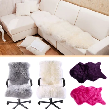 

Plush Fur Bedroom Wool Fluffy Rug Area Rugs Carpet Seat Pad Chair Cover Sheepskin Rug Soft Carpets Decor Chairseatpad Gift