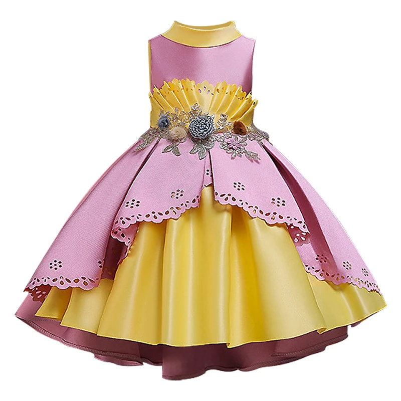 Вечернее платье с вышивкой и кисточками для девочек 3-10 лет; элегантное платье с цветочным узором для девочек; вечерние платья для девочек