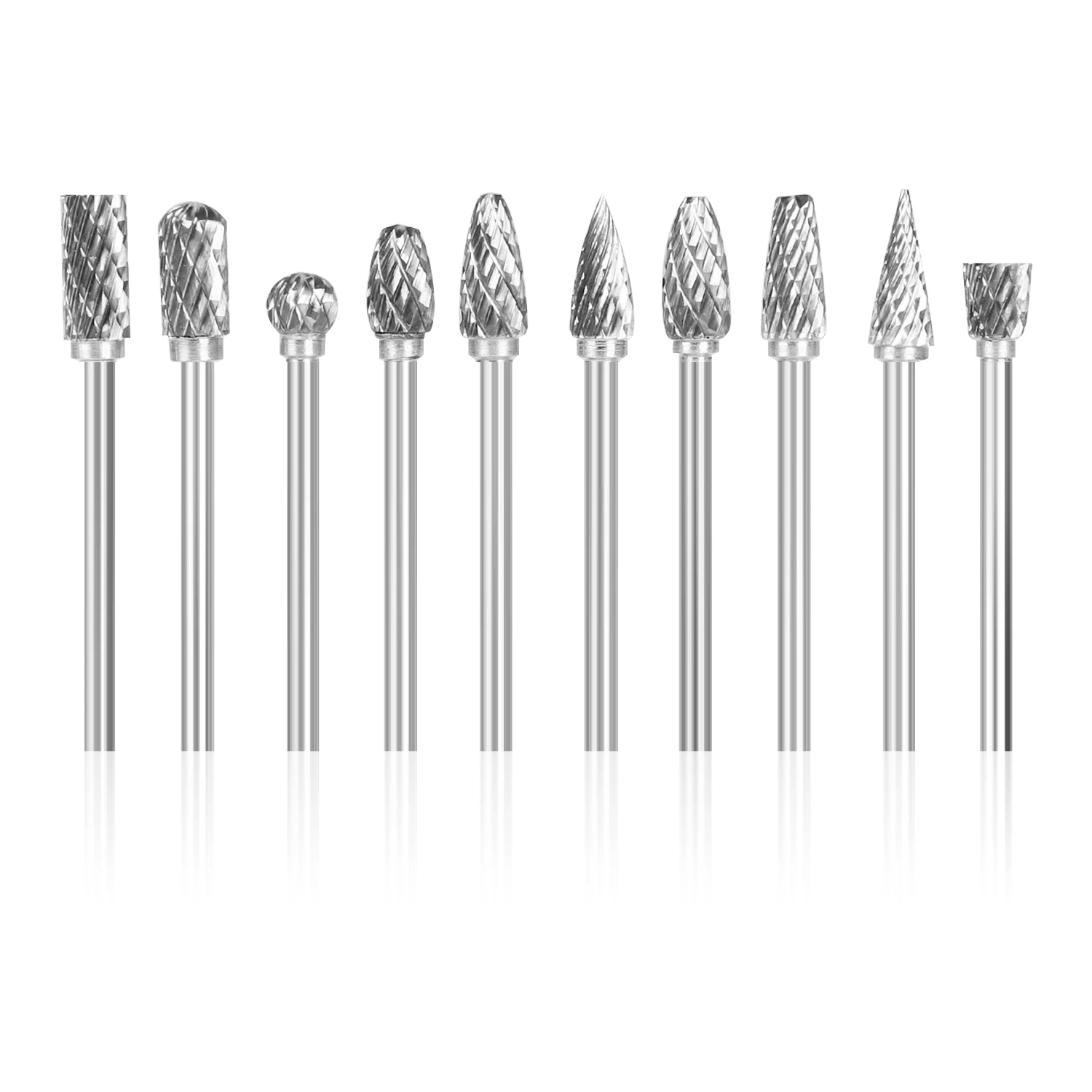 

10 Pieces 3mm Rotary Tool Burr For Metal Non-Metal Processing Shank Tungsten Carbide Milling Cutter Drill Bits