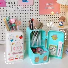 

Cartoon Refrigerator Pen Holder Kawaii Desk Organizer Student Cute Large-capacity Organizer Creative Storage Tube Pencil Case