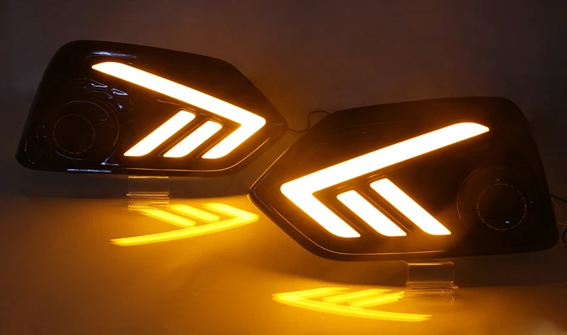 2 шт. для Honda Civic хэтчбек- Светодиодный дневной ходовой светильник DRL Автомобильная противотуманная фара 6000K белый светильник желтый светильник