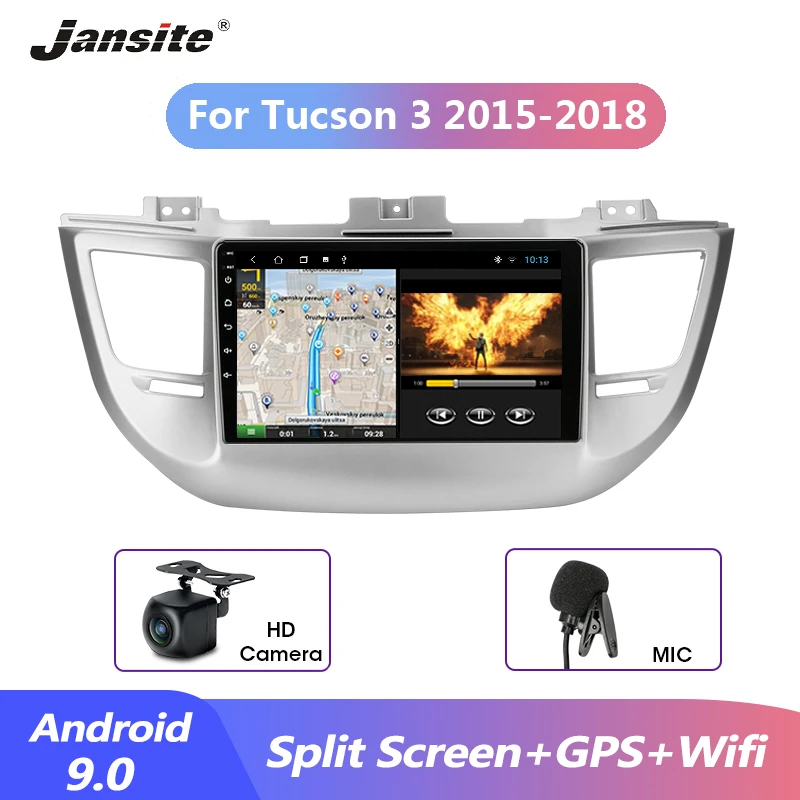 

Jansite Car Radio Android 9.0 For Hyundai Tucson 3 IX35 2015-2018 Split Screen Navigation GPS Bluetooth Multimidia Video Players