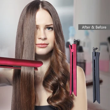 

Curling Iron Hair Drier Hair Straightener TWO in One Fashion Portable Hairdressing Curl Machine Stylist Regulating Temperature