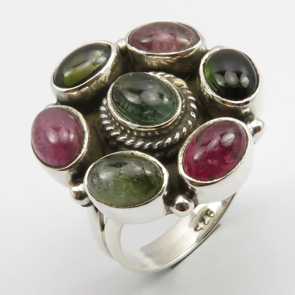 

Tourmaline Ring Size 7.75 22 mm Silver Gift Jewelry