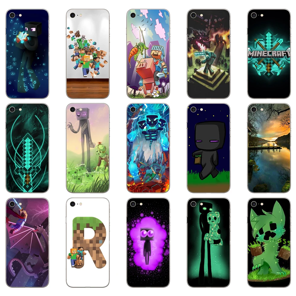 

Mojang minecraft Soft Silicone Cover Case for iphone 5 5s se 6 6s 8 plus 7 7 Plus X XS SR MAX case