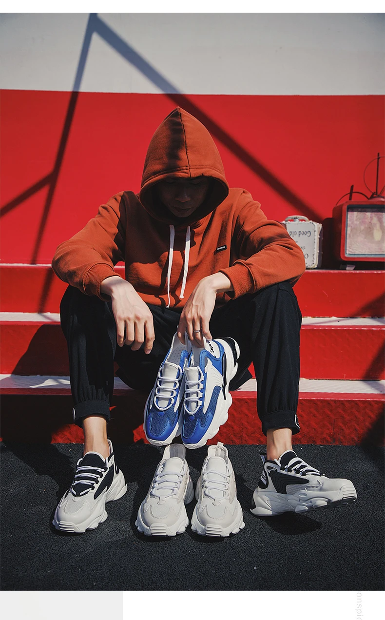 Men Luxury Chunky Sneakers White Designer Tenis Men Large Size Platform Shoe Autumn Off White Shoes Brand