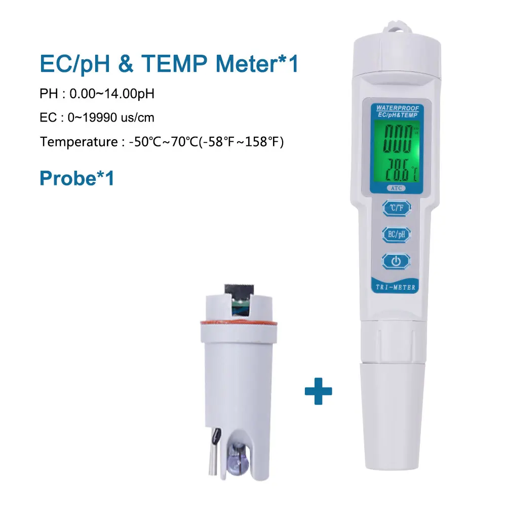 Yieryi Профессиональный EC/PH& TEMP 3 в 1 PH монитор Цифровой тестер качества воды Ручка Тип ацидометр напиток качество воды анализатор