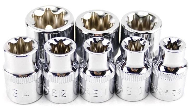 8 шт. 3/" 10 мм E8-E20 Torx Набор торцевых головок CR-V Е-типа гаечный ключ с шестигранным ключом шестигранный ключ 3/8 Набор торцевых головок Инструменты для ремонта авто
