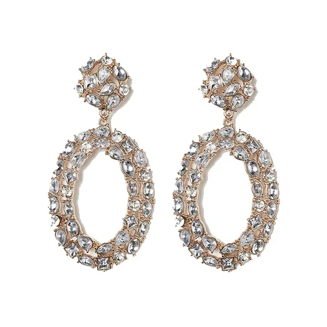 Роскошные серьги-капли с кристаллами для женщин, модные круглые яркие блестящие массивные серьги, ювелирные изделия, аксессуары