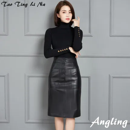 

Top brand Fashion 2020 New Genuine Real Sheep Leather Skirt K10 high quality