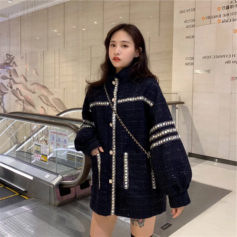 

Debutante Young Small Coat Women's 2019 Autumn New Style Fragrant Black And White with Pattern Korean-style Loose-Fit Western St
