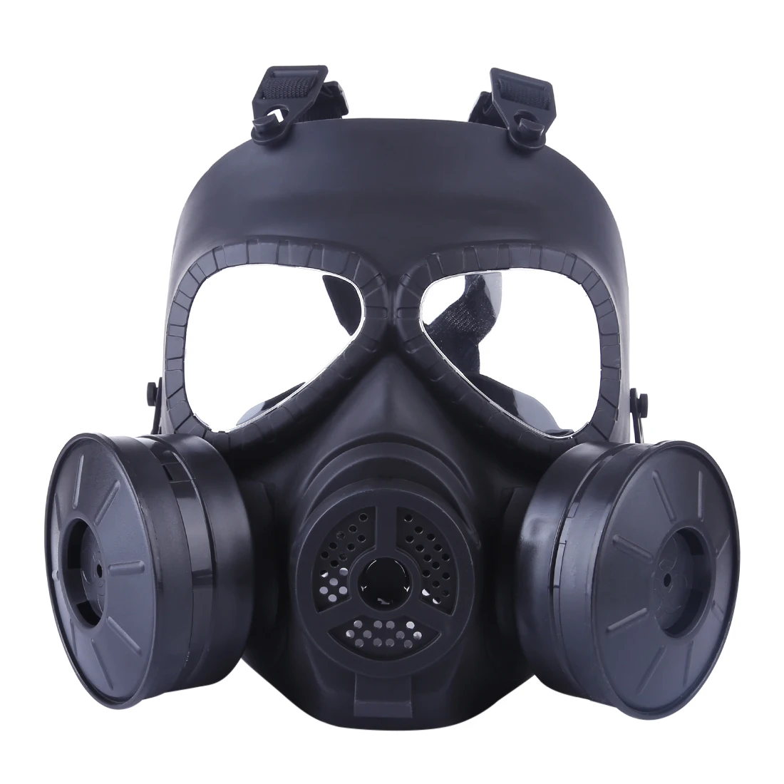 

Paintball Tactical Head Mask Full Face Double Canister Electric Ventilative Biochemical Gas Mask for Airsoft WG Protector
