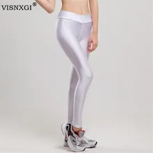 VISNXGI, V, высокая талия, яркие цвета, неоновые, спортивная одежда, леггинсы для тренировок, женские штаны, модные, джеггинг, эластичные, блестящие, черные