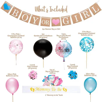 

Accessories Reusable Photo Props Set Gender Reveal Kit Balloon Banner Confetti Pregnancy Party Baby Shower Boy Or Girl Supplies