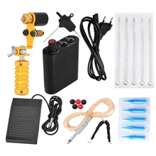 10 шт. Набор для тату-машины, полный набор для татуировки, иглы, электропитание, педаль для татуировки, ножной переключатель