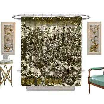 

Shower Curtains Brown and Yellow Illustration Fictional Character Art Plant,W48 x L72 Christmas Palm Shower Curtain