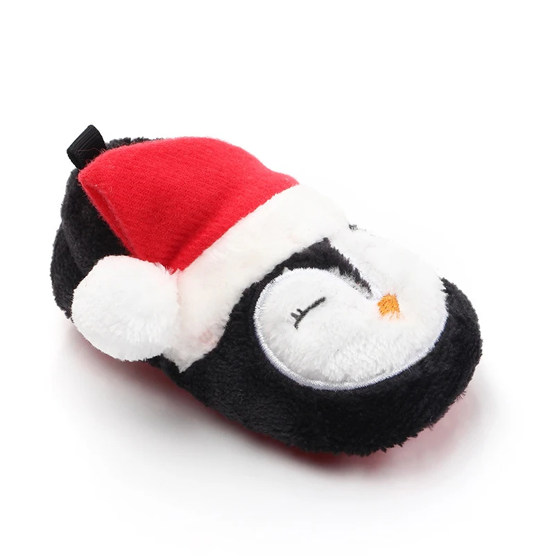 Милая Рождественская детская обувь с героями мультфильмов; обувь для малышей; Флисовая теплая обувь для маленьких девочек и мальчиков; ботиночки