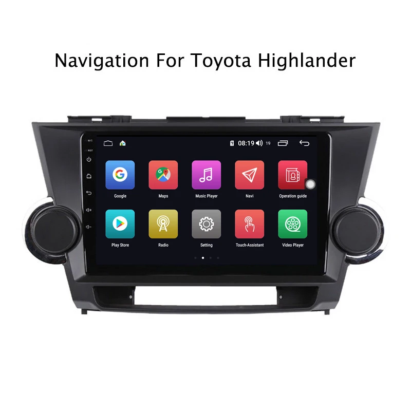 Ectwodvd 9 дюймов Andriod 8,1 автомобильный DVD gps для Toyota highlander 2009- 4G ram 64G rom CarPlay DSP 4G LTE с wifi