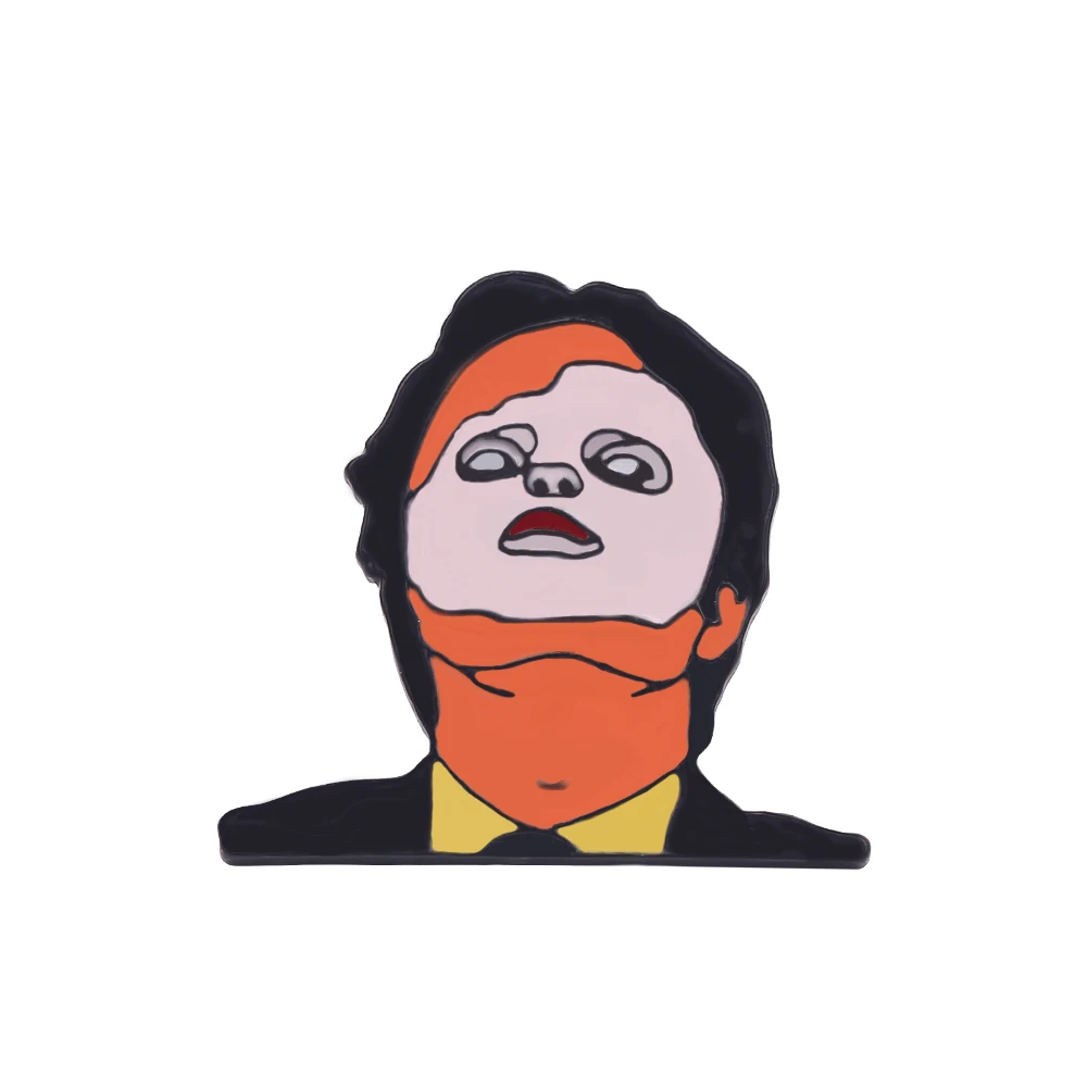 Дуайт Шрут броши-маски Rainn Wilson значок эмалированные булавки офисная брошь ужас подарок для мужчин шляпа ткань ювелирные изделия